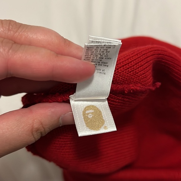 BAPE Mr Bathing Ape Beanie in Red - Picture 4 of 4